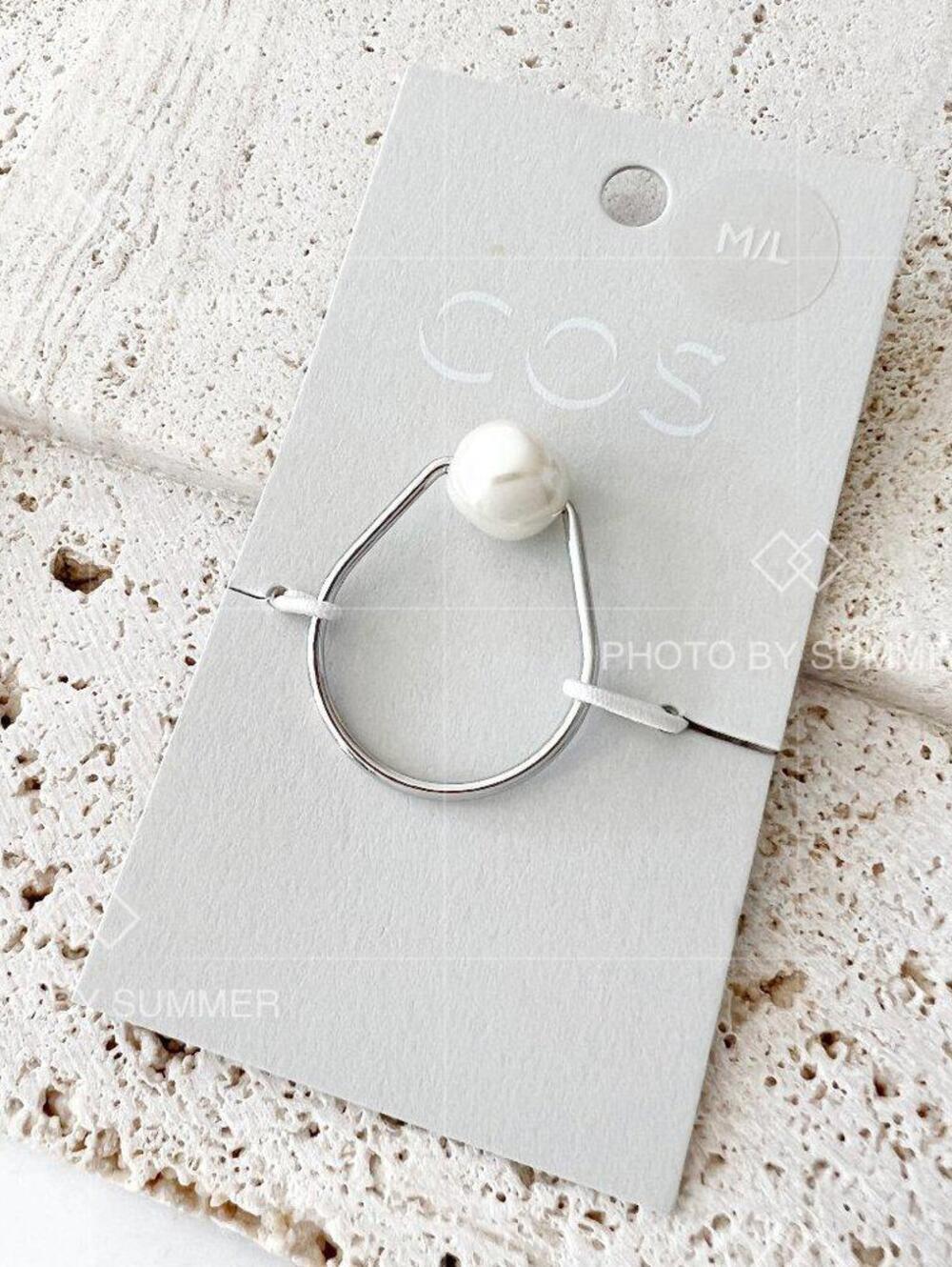 COS Glass Pearl Ring Size M/L